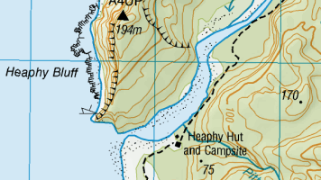Heaphy Hut Topo Map